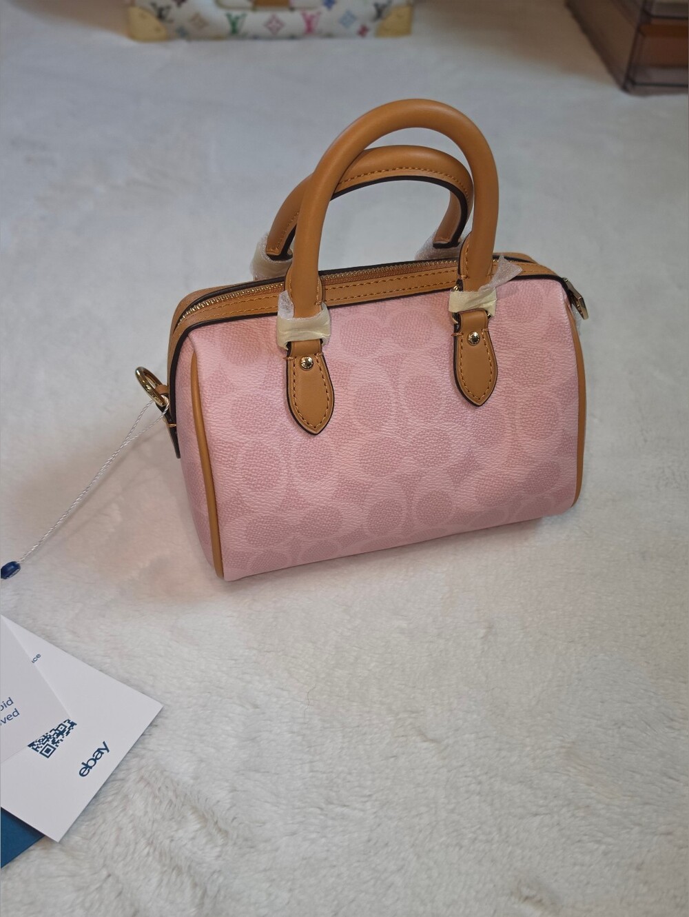 Coach Mini Rowan Satchel Signature Canvas Crossbody Bag NWT - Picture 6 of 8